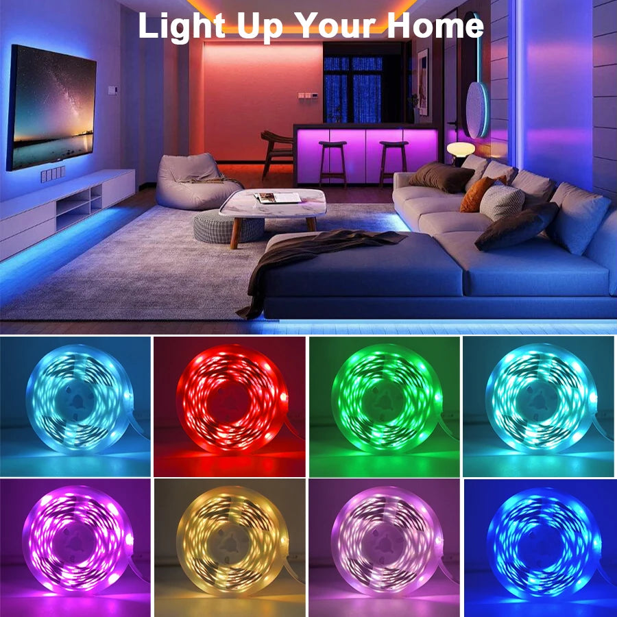 RGB Led Strip Lights with Remote Control Luces Led Room Light USB Flexible Ribbon for Room Decoration TV Backlight Diode Tape