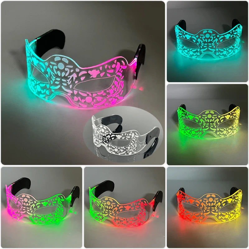 Cool Luminous Colorful LED Light Up Glasses Glowing Neon Light Flashing Party Glasses For Nightclub DJ Dance Party Decor