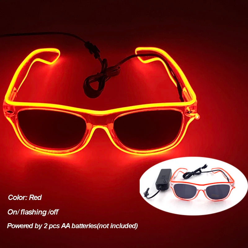 Cool Luminous Colorful LED Light Up Glasses Glowing Neon Light Flashing Party Glasses For Nightclub DJ Dance Party Decor