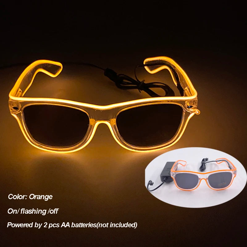 Cool Luminous Colorful LED Light Up Glasses Glowing Neon Light Flashing Party Glasses For Nightclub DJ Dance Party Decor